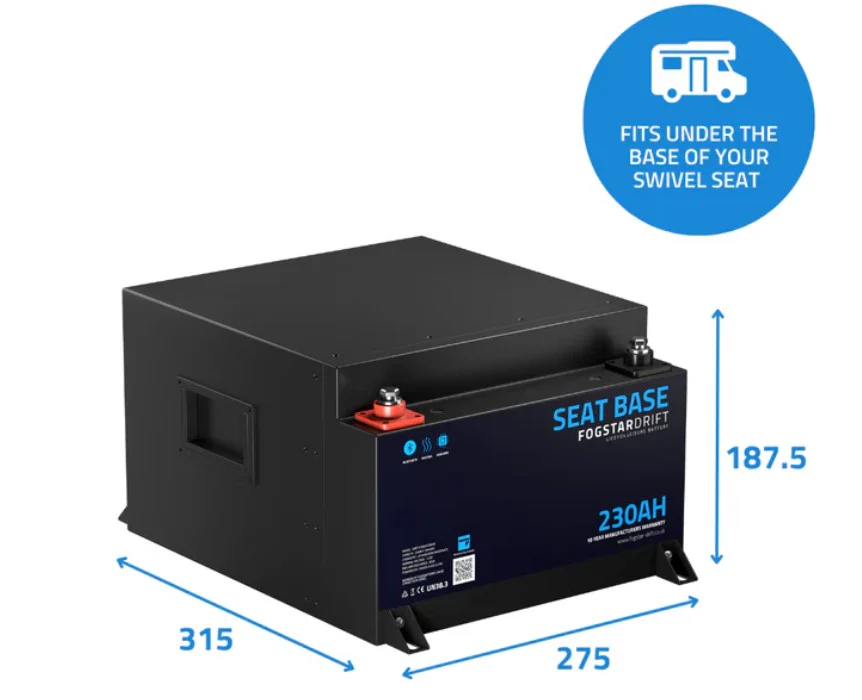 Seat Base Lithium Leisure Battery - Fogstar Drift 12v 230Ah - Image 3